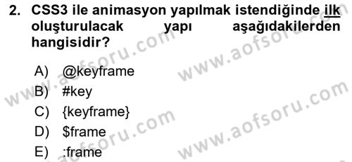 İnternet Ve Web Programlama Dersi 2021 - 2022 Yılı (Final) Dönem Sonu Sınavı 2. Soru