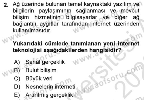 İnternet Ve Web Programlama Dersi 2021 - 2022 Yılı Yaz Okulu Sınav Soruları 2. Soru