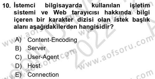 İnternet Ve Web Programlama Dersi 2022 - 2023 Yılı (Vize) Ara Sınav Soruları 10. Soru