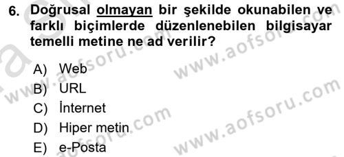 İnternet Ve Web Programlama Dersi 2022 - 2023 Yılı (Vize) Ara Sınav Soruları 6. Soru