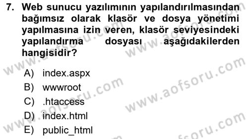 İnternet Ve Web Programlama Dersi 2022 - 2023 Yılı (Vize) Ara Sınav Soruları 7. Soru