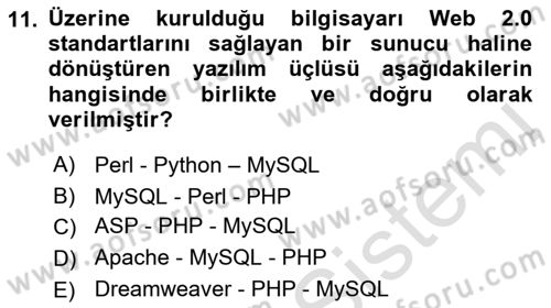 İnternet Ve Web Programlama Dersi 2022 - 2023 Yılı (Final) Dönem Sonu Sınav Soruları 11. Soru