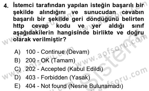 İnternet Ve Web Programlama Dersi 2022 - 2023 Yılı (Final) Dönem Sonu Sınav Soruları 4. Soru