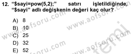 İnternet Ve Web Programlama Dersi 2022 - 2023 Yılı Yaz Okulu Sınav Soruları 12. Soru