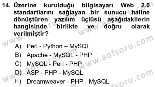 İnternet Ve Web Programlama Dersi 2022 - 2023 Yılı Yaz Okulu Sınav Soruları 14. Soru