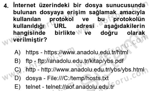 İnternet Ve Web Programlama Dersi 2022 - 2023 Yılı Yaz Okulu Sınav Soruları 4. Soru
