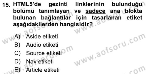 İnternet Ve Web Programlama Dersi 2023 - 2024 Yılı (Vize) Ara Sınav Soruları 15. Soru