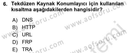 İnternet Ve Web Programlama Dersi 2023 - 2024 Yılı (Vize) Ara Sınav Soruları 6. Soru
