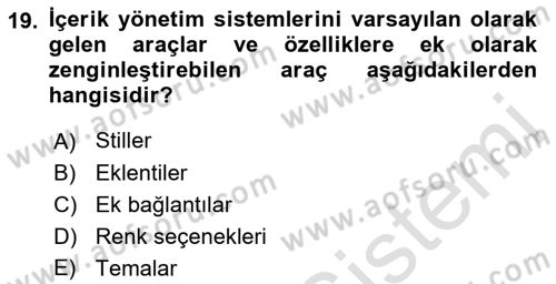 İnternet Ve Web Programlama Dersi 2023 - 2024 Yılı (Final) Dönem Sonu Sınav Soruları 19. Soru