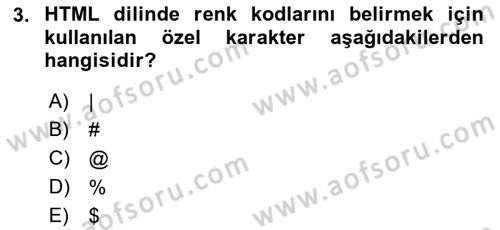 İnternet Ve Web Programlama Dersi 2023 - 2024 Yılı (Final) Dönem Sonu Sınav Soruları 3. Soru