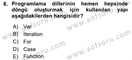 İnternet Ve Web Programlama Dersi 2023 - 2024 Yılı (Final) Dönem Sonu Sınav Soruları 8. Soru
