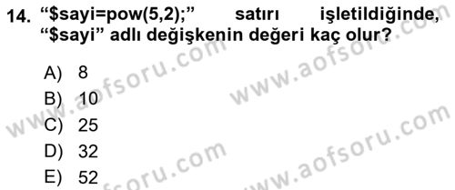 İnternet Ve Web Programlama Dersi 2023 - 2024 Yılı Yaz Okulu Sınav Soruları 14. Soru