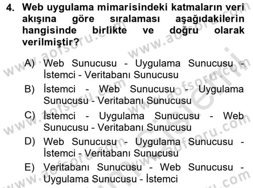 İnternet Ve Web Programlama Dersi 2023 - 2024 Yılı Yaz Okulu Sınav Soruları 4. Soru
