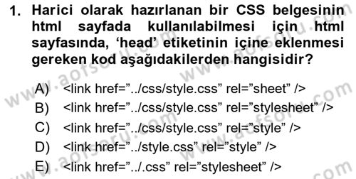 İnternet Ve Web Programlama Dersi 2024 - 2025 Yılı (Final) Dönem Sonu Sınav Soruları 1. Soru