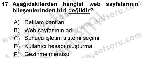 İnternet Ve Web Programlama Dersi 2024 - 2025 Yılı (Final) Dönem Sonu Sınav Soruları 17. Soru