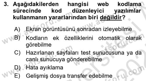 İnternet Ve Web Programlama Dersi 2024 - 2025 Yılı (Final) Dönem Sonu Sınav Soruları 3. Soru