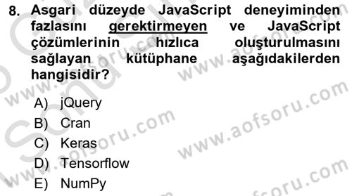İnternet Ve Web Programlama Dersi 2024 - 2025 Yılı (Final) Dönem Sonu Sınav Soruları 8. Soru