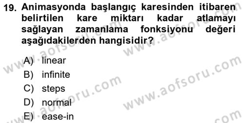 İnternet Ve Web Programlama Dersi 2025 - 2026 Yılı (Vize) Ara Sınav Soruları 19. Soru
