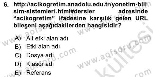 İnternet Ve Web Programlama Dersi 2025 - 2026 Yılı (Vize) Ara Sınav Soruları 6. Soru