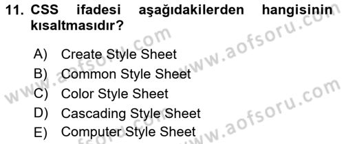 Programlamada Yeni Eğilimler Dersi 2018 - 2019 Yılı 3 Ders Sınav Soruları 11. Soru