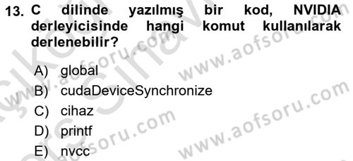 Programlamada Yeni Eğilimler Dersi 2018 - 2019 Yılı 3 Ders Sınav Soruları 13. Soru