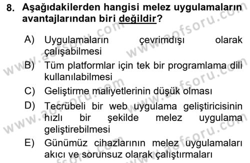 Programlamada Yeni Eğilimler Dersi 2018 - 2019 Yılı 3 Ders Sınav Soruları 8. Soru