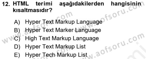 Programlamada Yeni Eğilimler Dersi 2018 - 2019 Yılı (Vize) Ara Sınav Soruları 12. Soru
