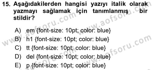 Programlamada Yeni Eğilimler Dersi 2018 - 2019 Yılı (Vize) Ara Sınav Soruları 15. Soru