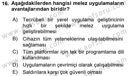 Programlamada Yeni Eğilimler Dersi 2018 - 2019 Yılı (Vize) Ara Sınav Soruları 16. Soru