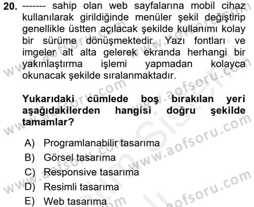 Programlamada Yeni Eğilimler Dersi 2018 - 2019 Yılı (Vize) Ara Sınav Soruları 20. Soru