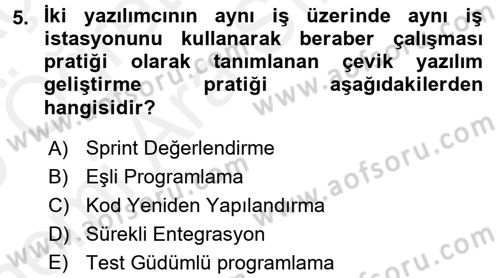 Programlamada Yeni Eğilimler Dersi 2018 - 2019 Yılı (Vize) Ara Sınav Soruları 5. Soru