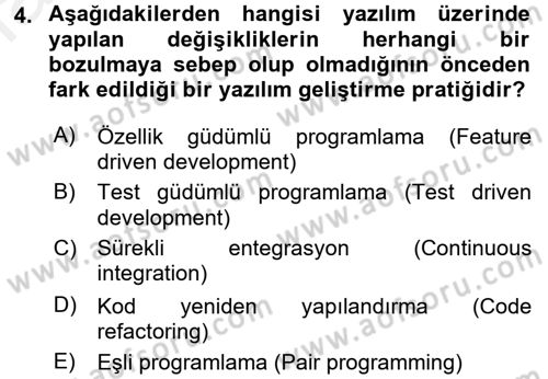 Programlamada Yeni Eğilimler Dersi 2018 - 2019 Yılı (Final) Dönem Sonu Sınav Soruları 4. Soru