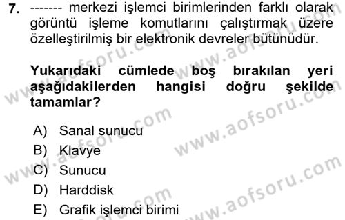 Programlamada Yeni Eğilimler Dersi 2018 - 2019 Yılı (Final) Dönem Sonu Sınav Soruları 7. Soru