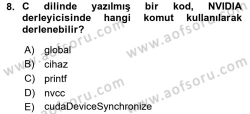 Programlamada Yeni Eğilimler Dersi 2018 - 2019 Yılı (Final) Dönem Sonu Sınav Soruları 8. Soru