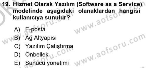 Programlamada Yeni Eğilimler Dersi 2018 - 2019 Yılı Yaz Okulu Sınav Soruları 19. Soru