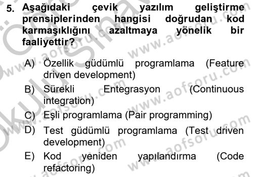 Programlamada Yeni Eğilimler Dersi 2018 - 2019 Yılı Yaz Okulu Sınav Soruları 5. Soru