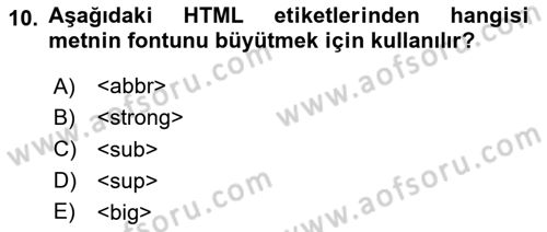 Programlamada Yeni Eğilimler Dersi 2020 - 2021 Yılı Yaz Okulu Sınav Soruları 10. Soru