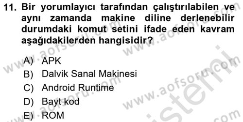 Programlamada Yeni Eğilimler Dersi 2020 - 2021 Yılı Yaz Okulu Sınav Soruları 11. Soru