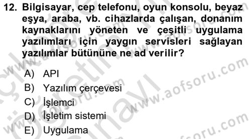Programlamada Yeni Eğilimler Dersi 2020 - 2021 Yılı Yaz Okulu Sınav Soruları 12. Soru