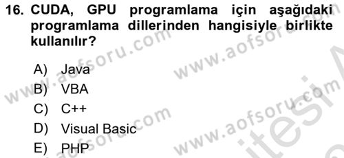 Programlamada Yeni Eğilimler Dersi 2020 - 2021 Yılı Yaz Okulu Sınav Soruları 16. Soru