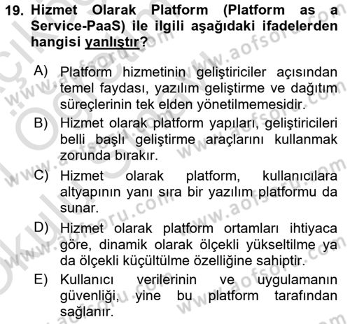 Programlamada Yeni Eğilimler Dersi 2020 - 2021 Yılı Yaz Okulu Sınav Soruları 19. Soru