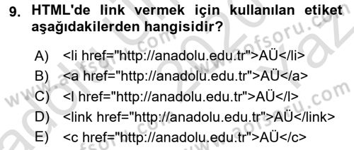 Programlamada Yeni Eğilimler Dersi 2020 - 2021 Yılı Yaz Okulu Sınav Soruları 9. Soru