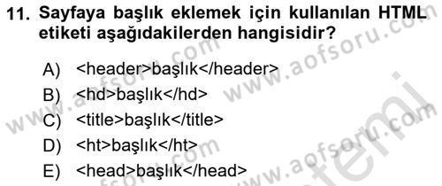 Programlamada Yeni Eğilimler Dersi 2021 - 2022 Yılı (Vize) Ara Sınav Soruları 11. Soru
