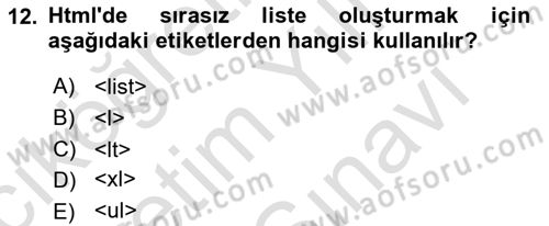 Programlamada Yeni Eğilimler Dersi 2021 - 2022 Yılı (Vize) Ara Sınav Soruları 12. Soru
