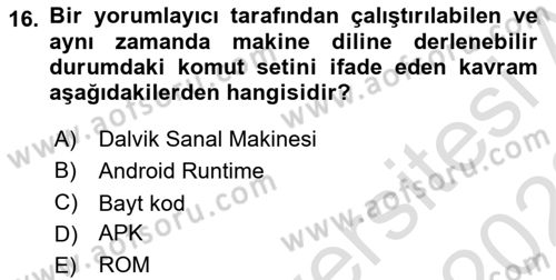 Programlamada Yeni Eğilimler Dersi 2021 - 2022 Yılı (Vize) Ara Sınav Soruları 16. Soru