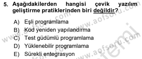 Programlamada Yeni Eğilimler Dersi 2021 - 2022 Yılı (Vize) Ara Sınav Soruları 5. Soru