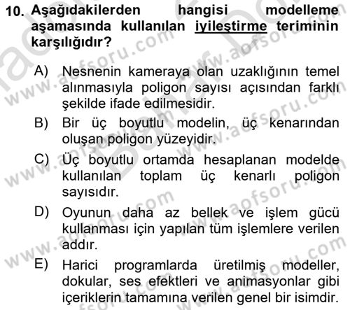 Programlamada Yeni Eğilimler Dersi 2021 - 2022 Yılı (Final) Dönem Sonu Sınav Soruları 10. Soru
