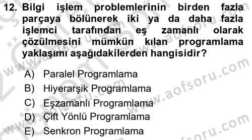Programlamada Yeni Eğilimler Dersi 2021 - 2022 Yılı (Final) Dönem Sonu Sınav Soruları 12. Soru