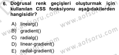 Programlamada Yeni Eğilimler Dersi 2021 - 2022 Yılı (Final) Dönem Sonu Sınav Soruları 6. Soru