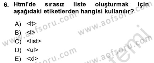 Programlamada Yeni Eğilimler Dersi 2022 - 2023 Yılı Yaz Okulu Sınav Soruları 6. Soru